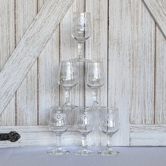 6 - Lot of Madero XXXXX Logo Liqueur/Shot Glasses Clear Stemmed Small Glass 1 oz - Picture 7 of 8